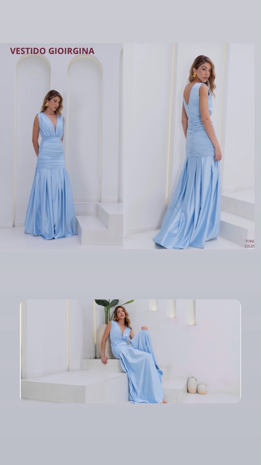 Vestido Georgina Celeste