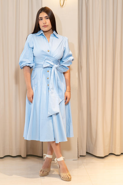 VESTIDO LUCÍAN CELESTE