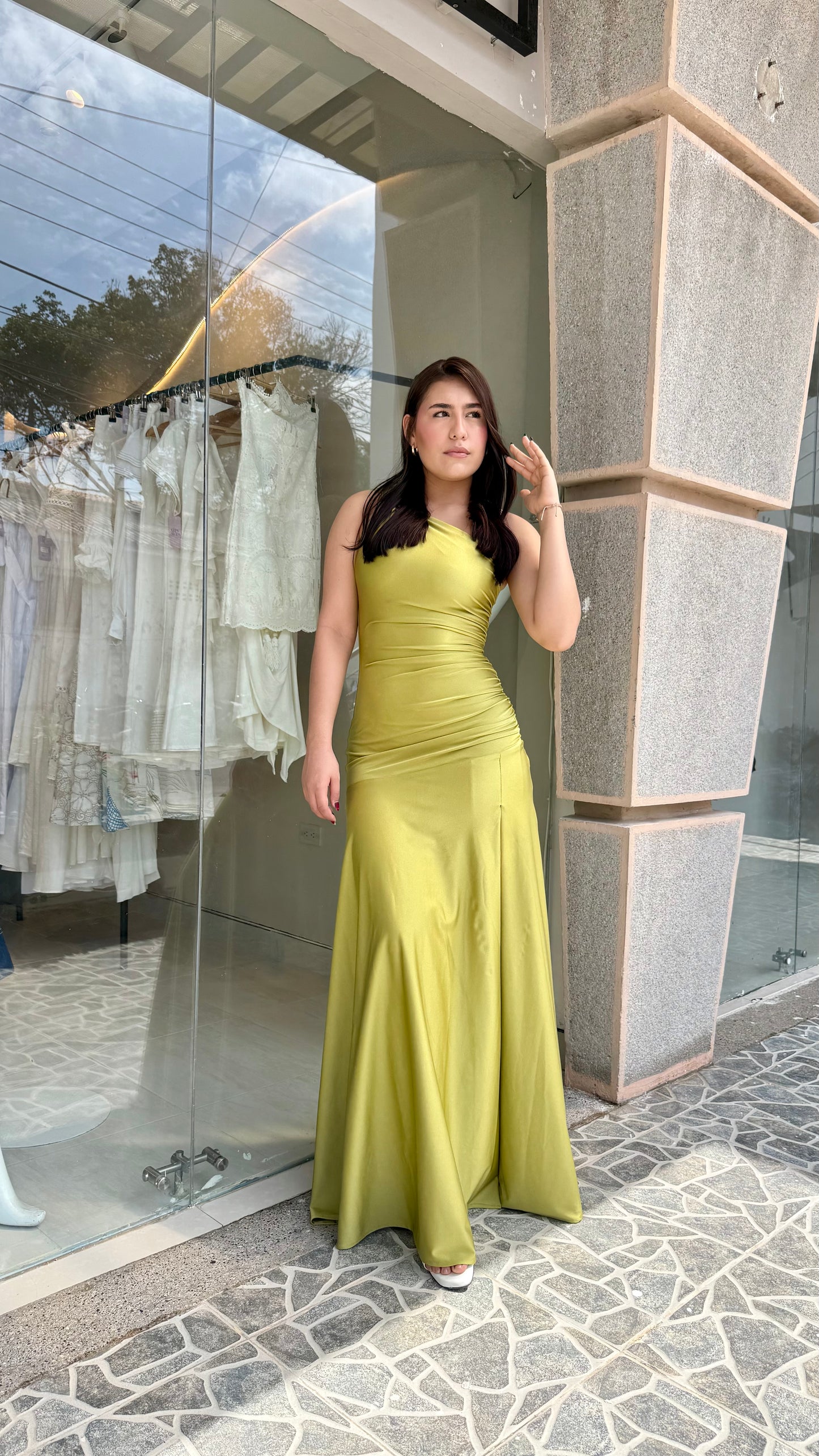 VESTIDO MICAELA PISTACHO