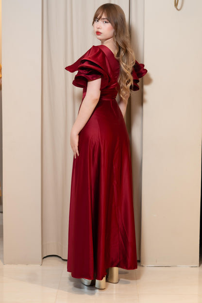 VESTIDO PILAR VINO